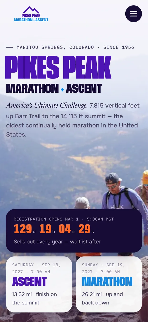 Home — Pikes Peak Marathon on mobile