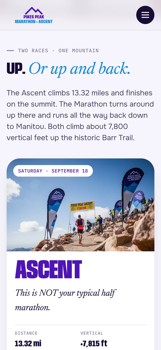 Two races — Pikes Peak Marathon on mobile