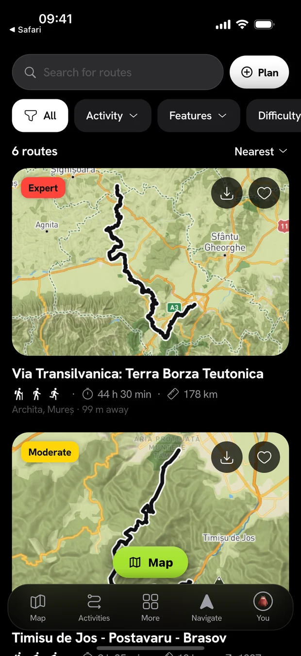 Trails — Wayly app screen