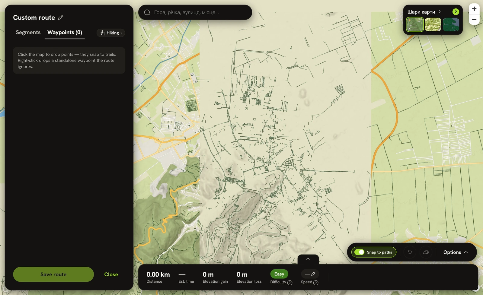 Route planner — Wayly web